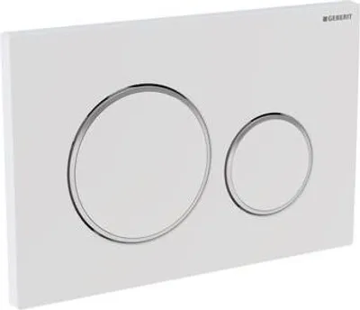 Imagen del producto de Placa de activación Geberit Sigma20, modelo 2-cantidades, color  mate, aro pulido, forma redonda, 1 unidad.