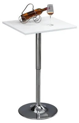 Obrázek produktu pro Nastavitelný stojací stůl, otočný o 360°, barva: bílá + stříbrná, rozměry: 60x60x69-91 cm