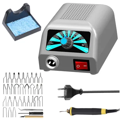 Pyrograveur-Set 25 W, 30 Spitzen, 100–800 °C, für Holz & Kork