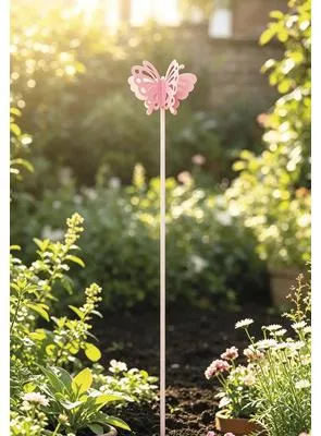 Produktbild von Gartenstecker Schmetterling Lafiora Metall H 115 cm rosa