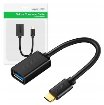 Produktbild von Ugreen 30701, 0,15 m, USB C, USB A, USB 3.2 Gen 1 (3.1 Gen 1), Schwarz