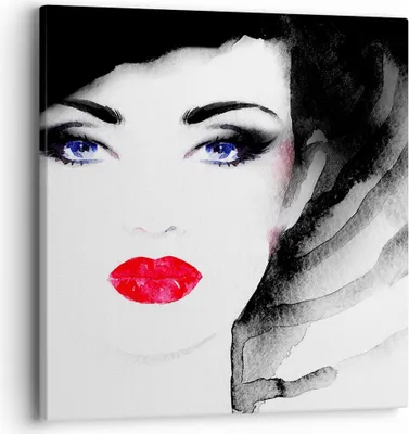 Produktbild von Bild auf Leinwand - Leinwandbild - Frau Gesicht - 40x40cm - Wand Bild - Wanddeko - Wandbilder - Leinwanddruck - Bilder - Kunstdruck - Wanddekoration - Leinwand bilder - Wandkunst - AC40x40-3756