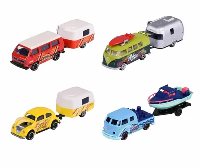 Produktbild von Majorette VW The Originals Trailer Asst., 4-asst, Van, 3 Jahr(e), Metall, Kunststoff, Gemischte Farben