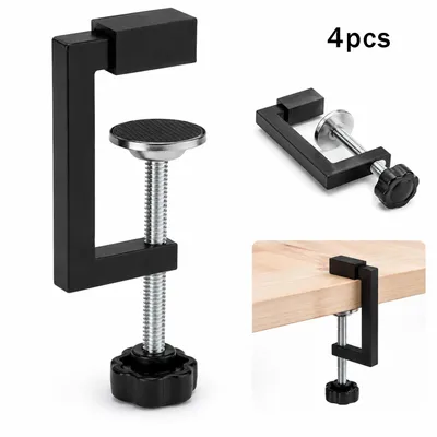 Produktbild von G Klemme 4er Set, Mini Schraubzwinge aus Aluminium mit Gummischutz, 57mm Spannweite, kleine Klemmzwinge für Holzarbeiten, DIY, Modellbau