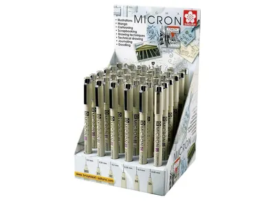 Image de Talens sakura affichage de 36 marqueurs permanents pigma micron fineliner noir