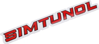 Produktbild von Aufkleber - "Simtunol" Rot / Schwarz / Weiß, konturgeschnitten