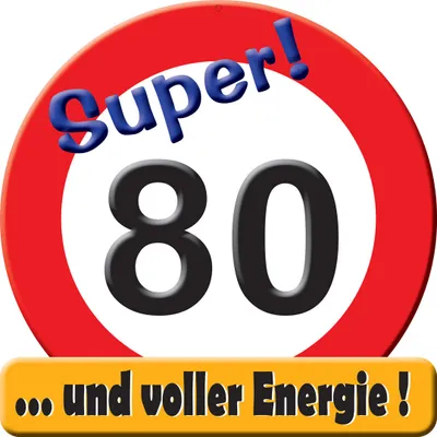Produktbild von 1 Riesenschild " Super 80 D: 50Cm Pappe 80.Geburtstag