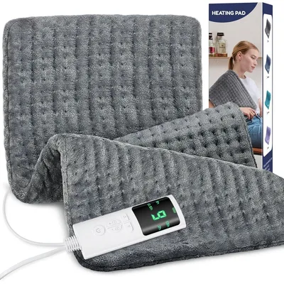 Produktbild von Wärmekissen Wärmflasche Heizkissen - Flanell - 9 Wärmestufen - Dunkelgrau - 2 m Kabel