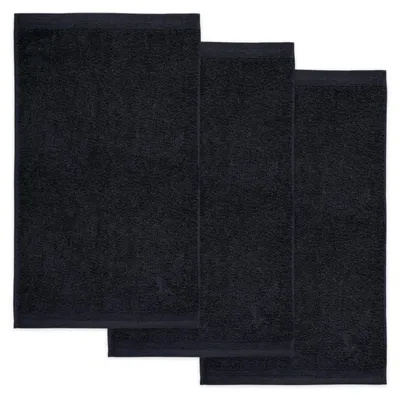 Productafbeelding van Möve Superwuschel gastendoek, 30 x 50 cm, 100% katoen, zwart, set van 3