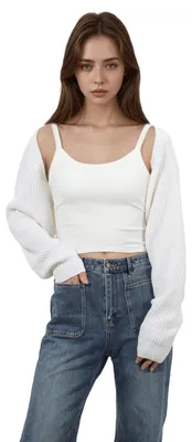 Productafbeelding van Solidchoice - Dames Korte Cardigan met Open Voorkant en Lange Mouwen