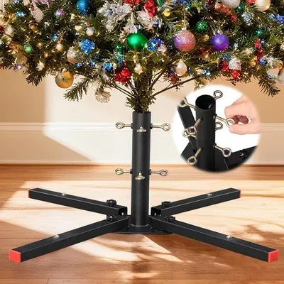 Productafbeelding van Kerstboomstandaard Opvouwbaar - Zwart - 3,8 cm Diameter