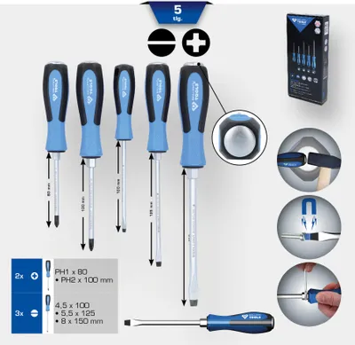 Image de Brilliant Tools Tournevis 5 pces, à fente