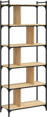 Image de vidaXL Bibliothèque 6 étagères chêne Sonoma 76x32x192 cm Matériau dérivé du bois