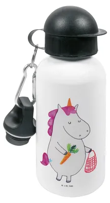 Produktbild von Mr. & Mrs. Panda Wasserflasche Einhorn Vegan - Weiß - Geschenk, Rohkost, Trinkflasche, Veganer, Sportflasche, Schule, Veganismus, Gesund essen, Kindergarten, Kinder