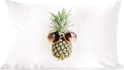 Produktbild von MuchoWow® Zierkissen Sofakissen Wohnzimmer Dekokissen 50x30 cm Ananas - Sonnenbrille - Tropisch - Wohnzimmerdekoration - Polster mit Photo