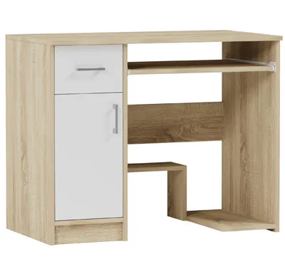 Obrázok produktu pre Počítačový písací stôl 90 cm so zásuvkou a skrinkou FRAMIRE N-10 mix sonoma