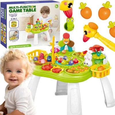 Produktbild von Woopie Interaktiver Lerntisch, 2-in-1-Spiel, Angelhammer, Sortierer, Tonlicht