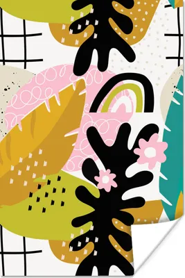 Produktbild von MuchoWow® Poster Blatt - Muster - Dschungel 80x120 cm - Papierdruck