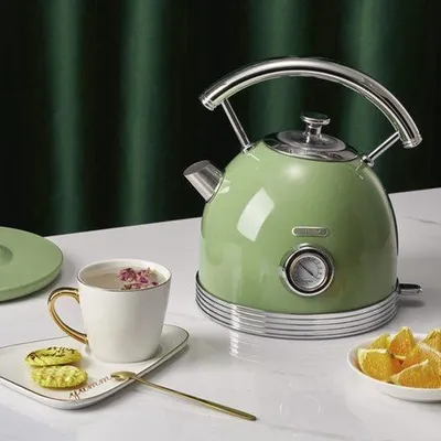 Zdjęcie produktu dla Toster i czajnik, zestaw śniadaniowy, 2200 W, kolor retrozielony