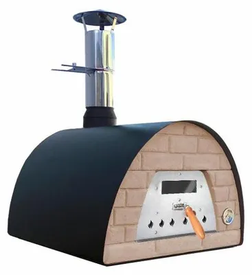 Produktbild von Veloce Pro 70 Holzbackofen – Ziegelfront Terrakottaoptik Ofenfarbe: schwarz Ofengestell: ohne Gestell