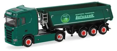 Produktbild von Herpa 320337 - 1:87 Scania CS 20 ND Rundmulden-Sattelzug "Latussek" - Neu