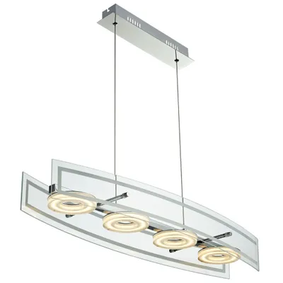 Produktbild von LED Pendelleuchte Glas, chrom, Höhenverstellbar, L 80 cm