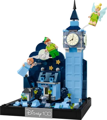 Produktbild von LEGO 43232 Disney Peter und Wendys Flug über London, Skyline-Diorama-Set mit im Dunkeln leuchtendem Big Ben und Tinkerbell-Figur, Geschenk für Jugendliche, Frauen, Männer und Fans ab 10 Jahren