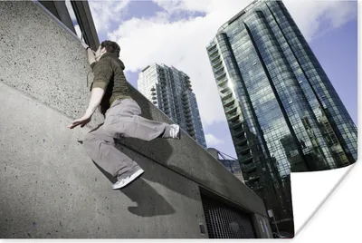 Produktbild von MuchoWow® Poster Ein Sportler bei der Ausübung der Sportart Parkour 90x60 cm - Schlafzimmer