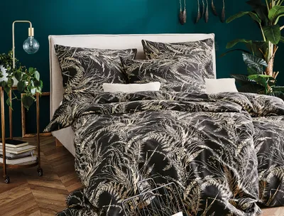 Produktbild von Irisette Edelflanell Bettwäsche Nubis 135x200 Farn Blätter grau beige 8299-11