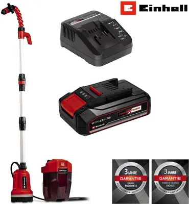Produktbild von Einhell Akku Regenfasspumpe GE-PP 18 RB Li  18V ( mit Akku 2.5 Ah / Ladegerät ) Power X-Change (18 V, Förderdruck max. 2 bar, max. 3.000 L/h, flexible Batteriebox