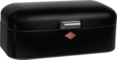 Produktbild von Wesco Brotkasten Stahl Schwarz Rechteckig 420 mm mit Lüftungslöchern, Metallgriff und -scharnieren