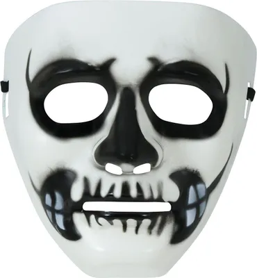 Immagine prodotto di Scheletro Masquerade Inquietante maschera di Halloween che copre il viso con un inquietante disegno di ossa, zoccoli scuri, maschera spettrale per costumi, colore: bianco