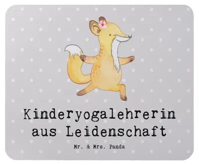 Produktbild von Mr. & Mrs. Panda Mauspad Kinderyogalehrerin Leidenschaft - Grau Pastell - Geschenk, pc mousepad, Mouse Pad, laptop