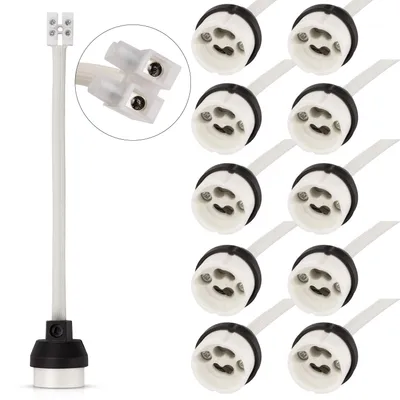 GU10 Lampenfassung, Keramik, 0,75 mm², 15 cm Kabel, 10 Stück
