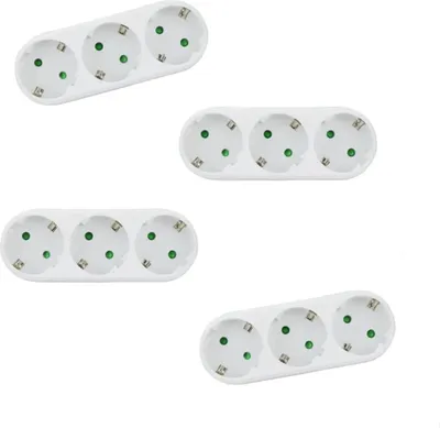 Produktbild von 4X 3-Fach EU Steckdosenadapter,3-fach Rund Mehrfachstecker Mehrfachsteckdose Verteiler Steckdosen