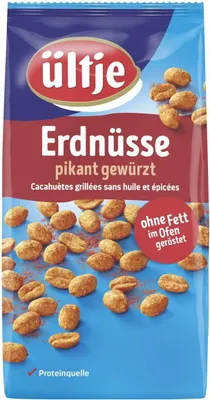 Zdjęcie produktu dla Orzeszki ziemne Ültje o pikantnym smaku i chrupkości prażone bez tłuszczu 900g