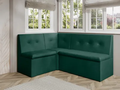 Produktbild von JKG Meble Eckbank fur Essizmmer - Eckbank Küche mit Aufbewahrungsbehälter - Sitzecke Küche - Velours - Essecke - Küchensofa - Grün - 130x170 cm