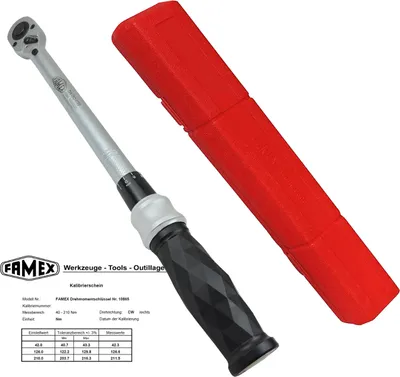 Produktbild von FAMEX Drehmomentschlüssel 10865 mit Knarre 1/2 Zoll (12,5 mm)- PROFESSIONAL - R+L