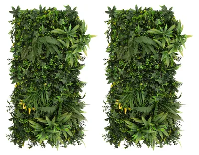 Imagen del producto de Paneles de pared con plantas artificiales Ayla, 2 unidades, de 0,5 m x 1 m
