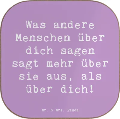Produktbild von Mr. & Mrs. Panda Tischuntersetzer Spruch Mobbing bewältigen Selbstwert - Lavendeltraum - Geschenk, gläseruntersetzer, Untersetzer Gläser, Coaster, Tassenuntersetzer, Glas