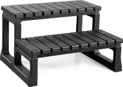 Obrázok produktu pre Rebrík do bazéna Schodíky do bazéna - 2-stupňové vonkajšie schodíky - Pre nadzemné a nafukovacie bazény - Šírka 60 cm - Plast - Nosnosť 145 kg - Univerzálny Pre terasu/verandu/mobilný dom