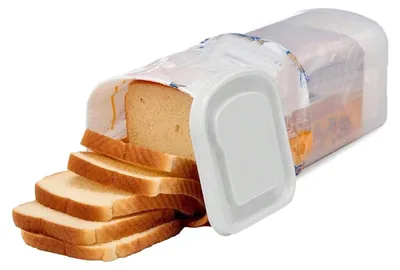Brotbox aus Kunststoff, transparent, 13x13x34 cm, stapelbar