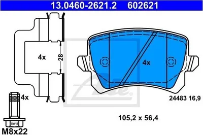 Zdjęcie produktu dla Klocki Hamulcowe Vw Tył Cc/Passat 1,4-3,6 05-16
