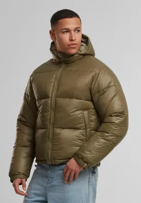 Image de Bunda Urban Classics Veste polaire brillante avec capuche tiniolive - L