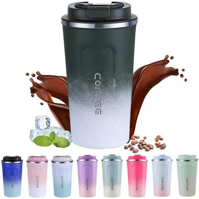 Immagine prodotto di Tazza termica da viaggio, capacità 510 ml, senza BPA, con coperchio, a tenuta stagna, thermos in acciaio a doppia parete con isolamento sottovuoto per il caffè da portare con sé