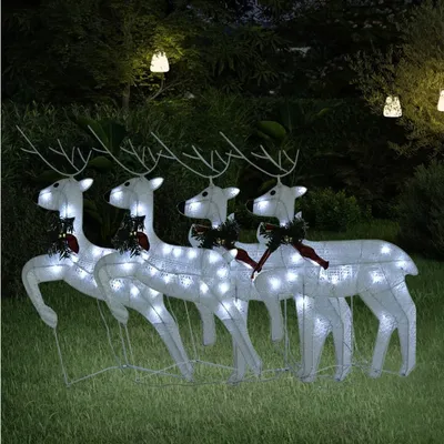 Immagine prodotto di Renne LED per mobili 4 pz. Bianco 80 LED - Ghirlande di Natale 3154270