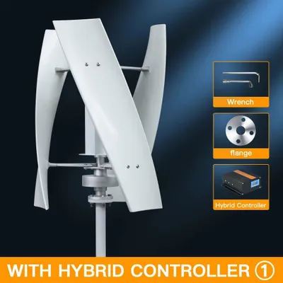 Produktbild von Vertikale Windturbine – Horizontale Windkraftanlagen – Mini-Windgenerator – Windkraftturbine – 2000 Watt Leistung – 12 Volt