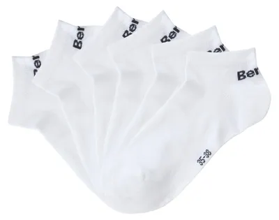 Produktbild von Bench Sneakersocken für Damen und Herren in Baumwollmischung, für Sport und Freizeit 6 -teilig 6x weiß Größe 35/38