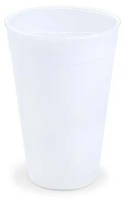 Produktbild von 60x Mehrwegbecher gefrostet mit Eichstrich 400ml Ø90mm