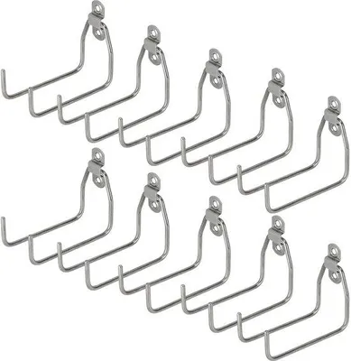 Image de Crochets muraux en acier inoxydable, 15 kg, lot de 10, 120 x 55 mm